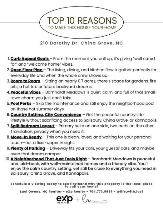210 Dorothy Dr China Grove, NC 28023